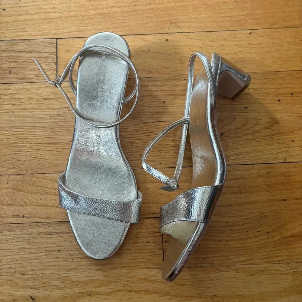 Alice Champagne Loeffler Randall Gold Heel Sandals Size 8 - Picture 2 of 7